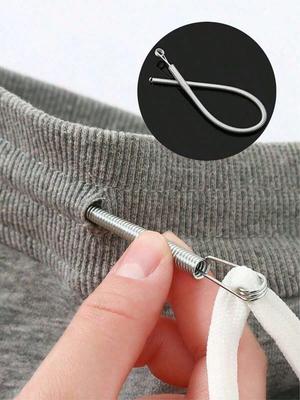 1 Stück Federbelastetes flexibles Kordelzug-Ersatzwerkzeug | 2-in-1 Elastikband-Einfädler für Hosen, Hoodies & Röcke | Haushalts-Grundausstattung