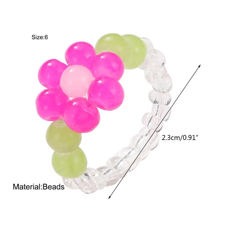 Boho Flexible Finger Jewelry Women Teens Girls Boys Lovely Sunflower Y2K-girls Vintage Summer Braid String Rings