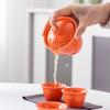 Light luxury travel tea set wholesale creative one pot three cups high-end boutique outdoor express cup portable bag gifts