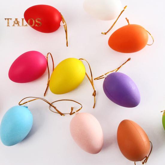 

12/24 шт. пасхальные яйца украшения красочные пластиковые яйца дерево подвесное украшение дети DIY поделки игрушки для пасхальной вечеринки домашний декор 12pcs