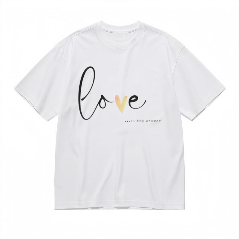 

Women s Trend Classic T-Shirt Pink-Yellow Gradient Heart Typography Design Tee 4XL
