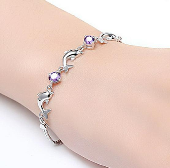 Women's Best Friend Dolphin Bracelet - Geometric Patchwork, European & American Style, High-End Simple Design