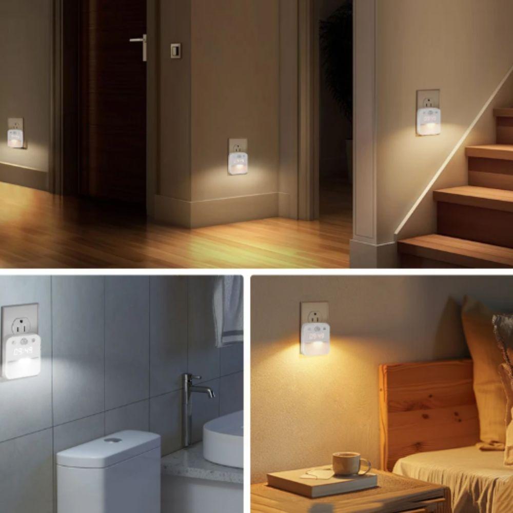 Infinite Dimming Human Body Induction Clock Three Color Switching Clock Display Motion Sensor Clock Warm White