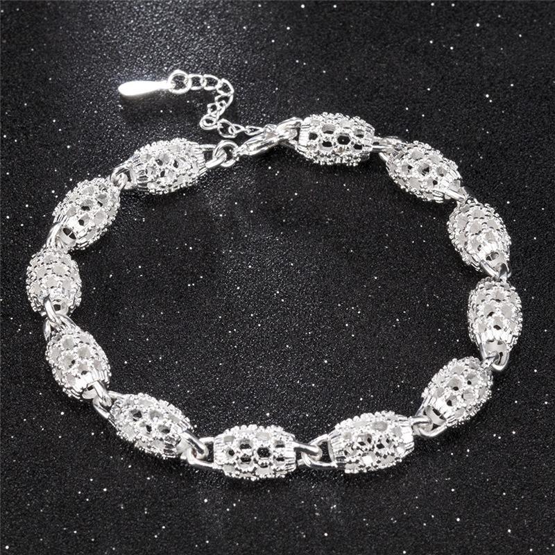 Shiny 925 Sterling Silver Chain Bracelets For Women Luxury Design Double Layered Starry Sky Beads Bracelets Party Charms Jewelry