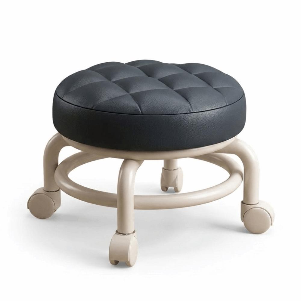 Round Shape Sliding Wheel Stool Universal Wheel Multifunctional Stool Bedroom чёрный