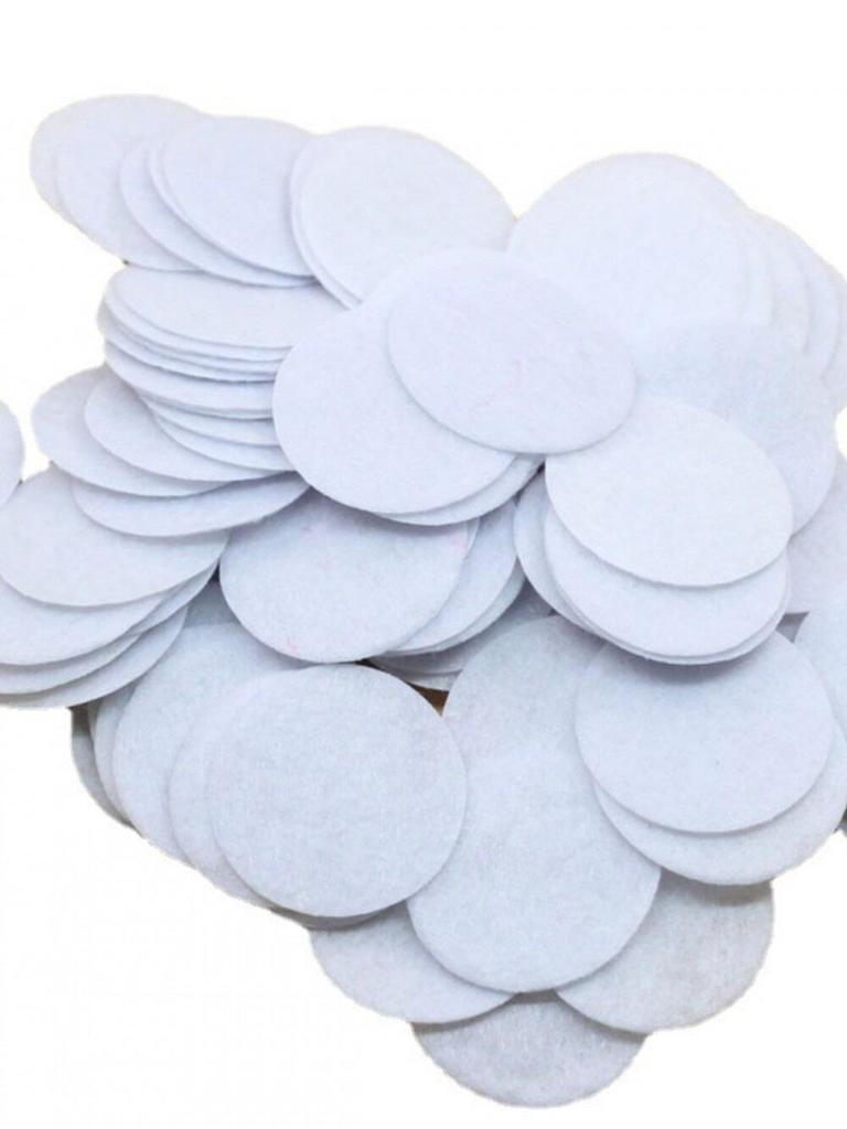 Bílé kulaté netkané podložky o tloušťce 2 mm pro DIY ozdoby do vlasů, doplňky a základní držáky (2-10 cm)