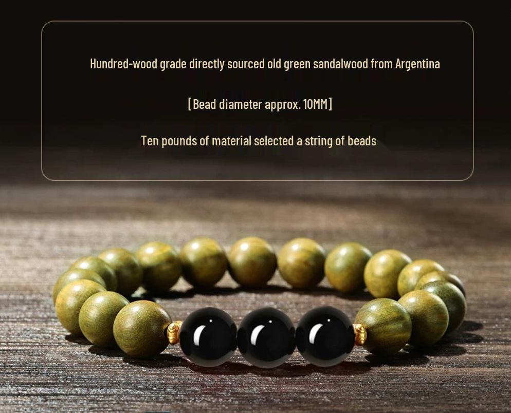 Premium Green Sandalwood & Wenge Bracelet for Men & Women - High Density, Collection Grade