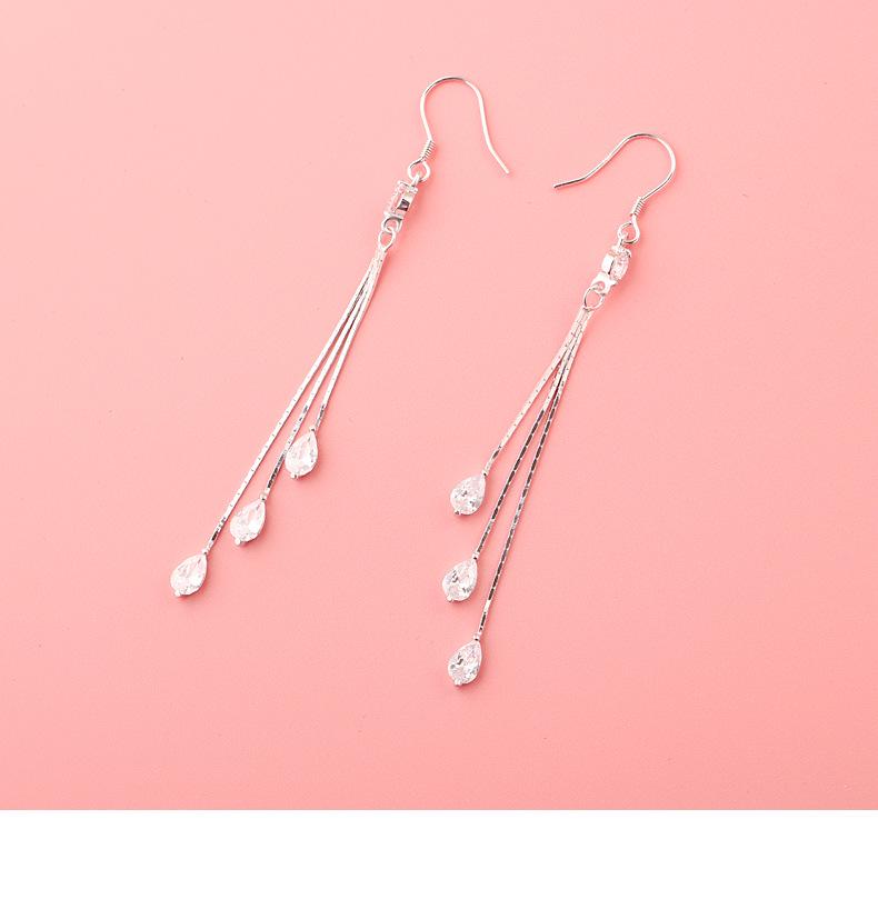 S925 Sterling Silver Water Drop Tassel Earrings - 2026 Elegant, Versatile, High-End Long Dangle Design for Girls