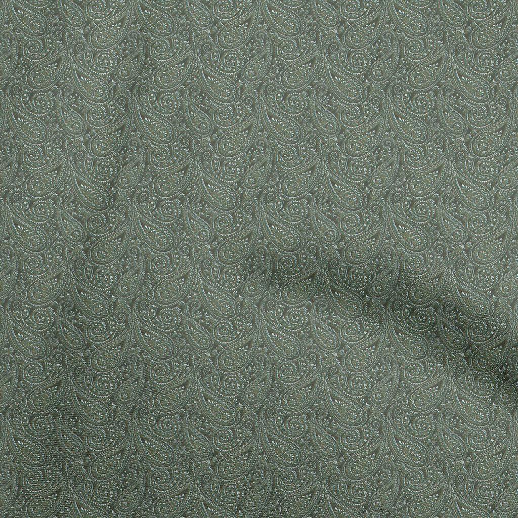 oneOone Cotton Cambric Dark Olive Green2 Fabric Kalamkari Quilting Supplies Print Sewing Fabric By The Yard 42 Inch