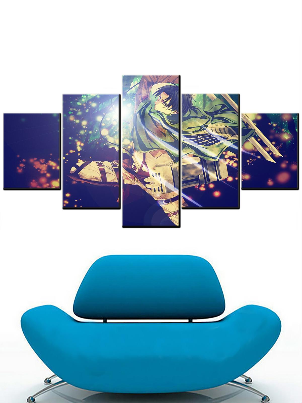 

HD украшения дома холст картины гостиная современные 5 шт. Атака Титанов печатная картина настенное искусство модульные аниме постеры без рамки 30x40cm*2 30x60cm*2 30x80cm*1