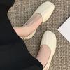 Fashion Hot Selling 2025 New Summer Elegant Ladies Sandals Fashion Ladies Elastic Band Flat Heel Women Shallow Party Shoes Square Heel