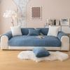 Kanin Plysj Sofatrekk Tykkere Sklisikkert Sofatrekk Ensfarvet Rutete for Stue Slipcover Varm Universal Sofapute