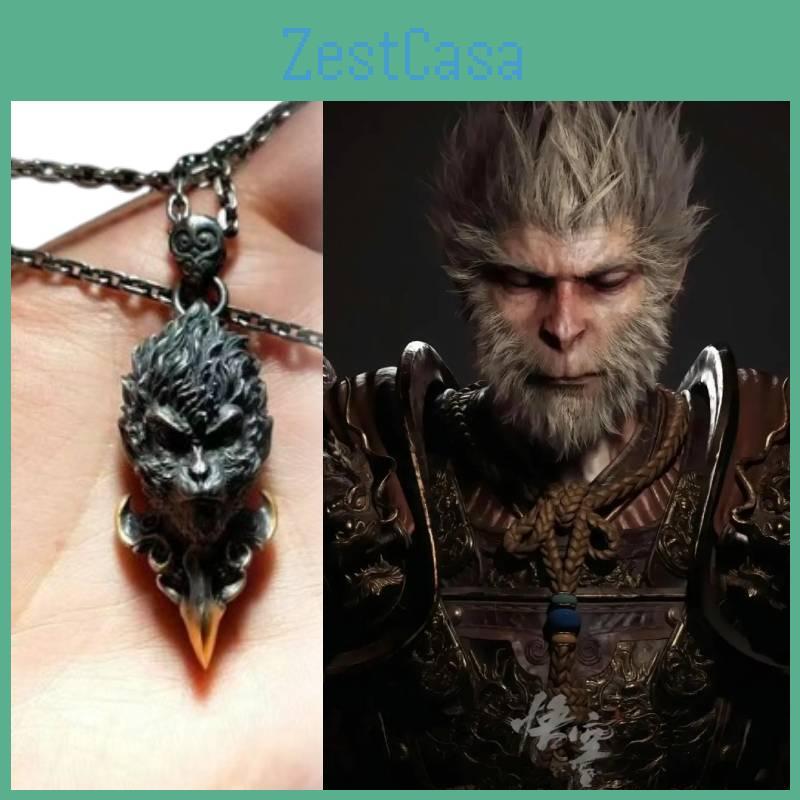Exquisite Geometric Black Myth Wukong Necklace Vintage Hip Hop Design For Collectors