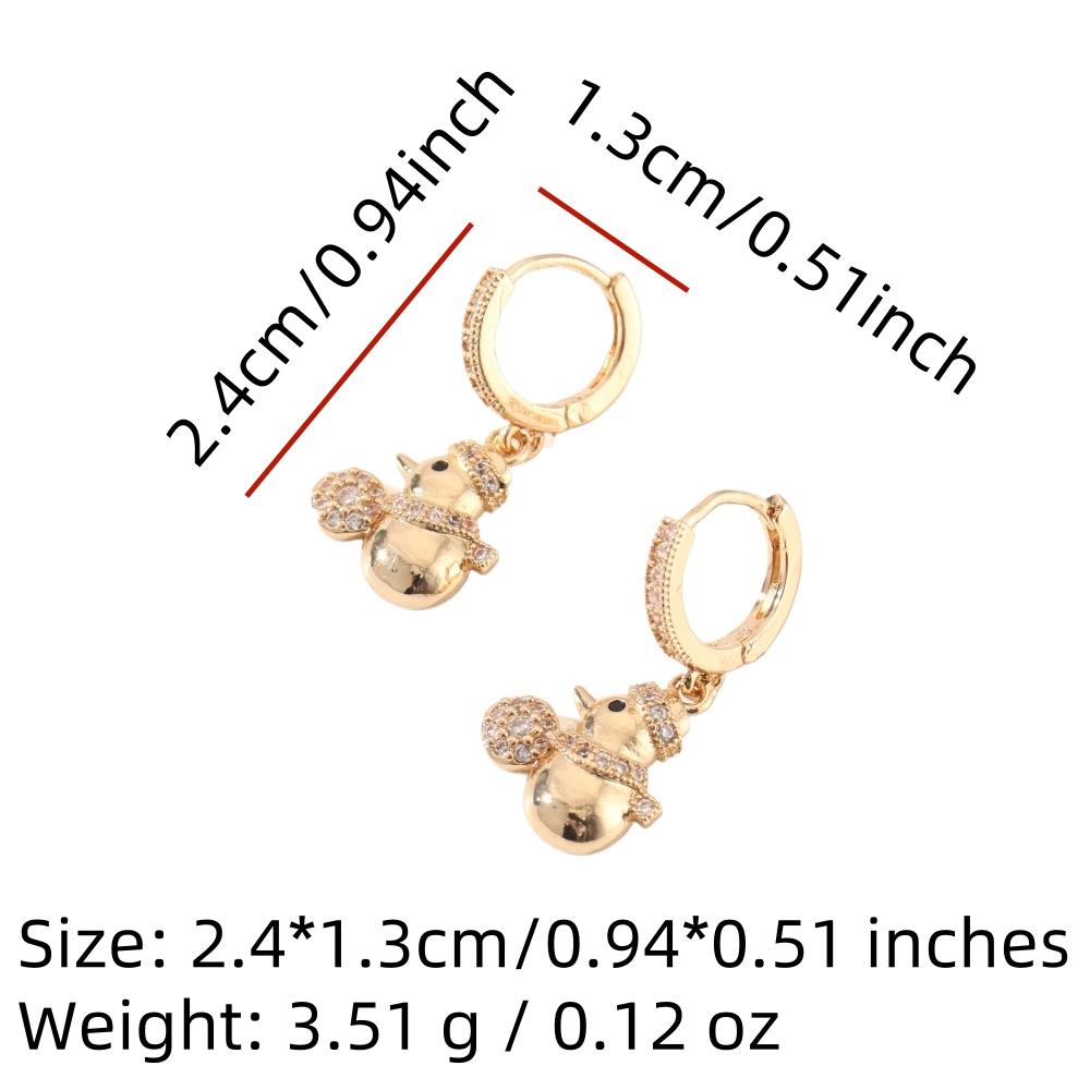 Fashion Snowman Dangle Earrings for Women Cubic Zirconia Daily Jewelry Party Accessories