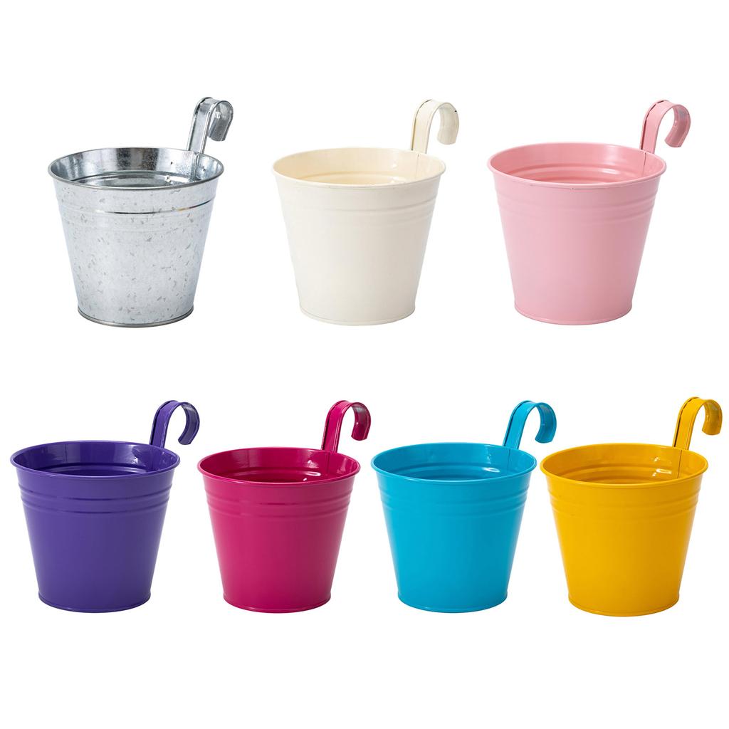 Wiszące doniczki na ścianę, balustradę, metalowa donica na kwiaty, kosz, odczepiany haczyk, kompatybilne na balkon, ogrodzenie, do ogrodu, na zewnątrz, wewnątrz