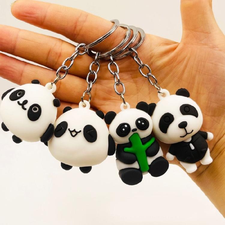 Silicone Panda Keyring Pendant Handmade Animal Shaped Keychain Fashionable Accessories for Backpacks and Handbags