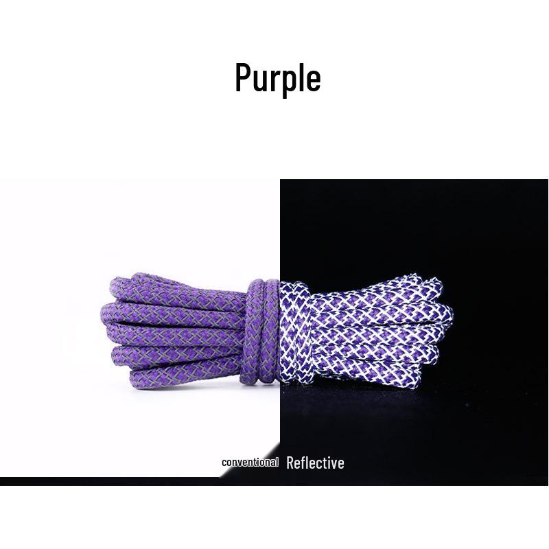 Round Reflective Starry Sky Luminous Shoelaces (Black, One Pair)