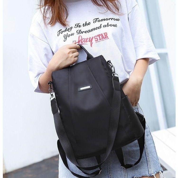 Anti-theft backpack women's new fashion nylon cloth large capacity backpack leisure travel simple schoolbag
