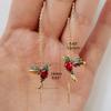Hummingbird Rhinestone Drop Earrings Fashionable Wing Spreading Earrings Hummingbird Long Pendant Earchain Jewelry for