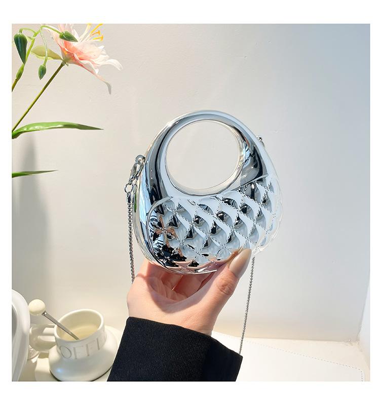 Acrylic rhombus chain messenger bag women's 2025 banquet bag goose egg handbag from 50 pieces does not match the chain