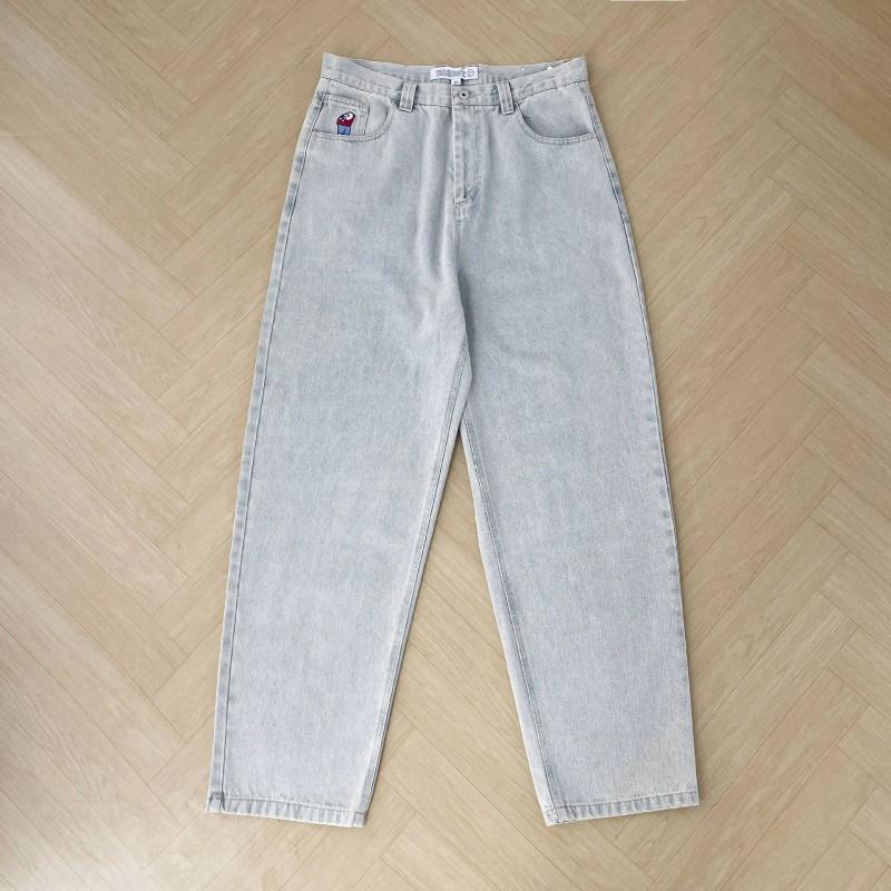Mens Y2K Style Embroidered Denim Jeans