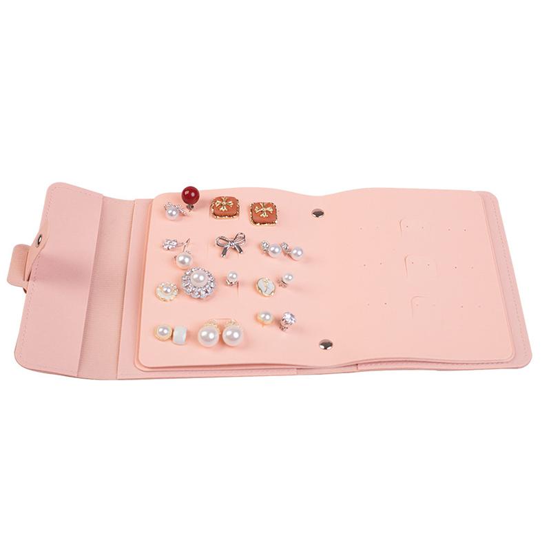 Portable Jewelry Pouch Creative  Earrings Multi-Layered Pu Leather Jewelry Bag