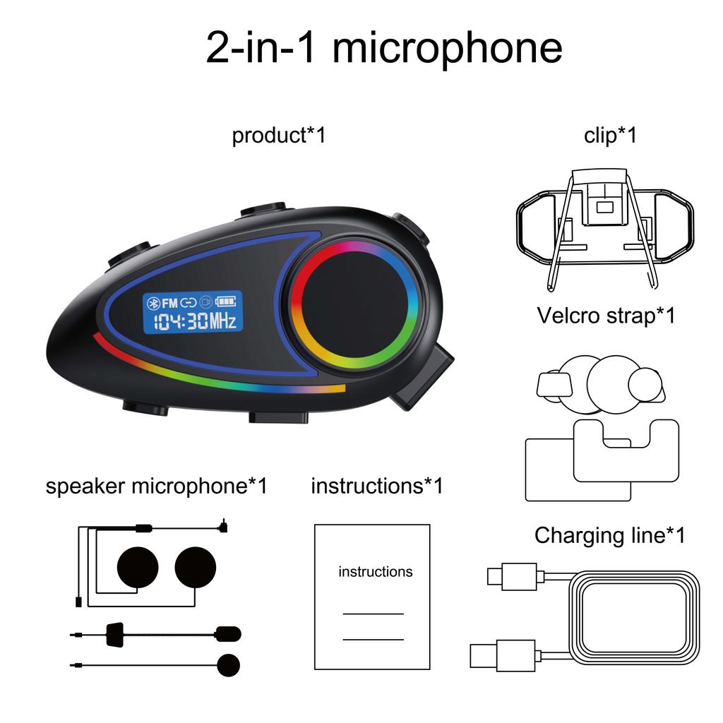Motorcycle Earphones Helmet Headset Bluetooth 5.4 Headphones Wireless Motor Headset Bike Earphone Handsfree Stereo Earbud