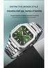 Sanda Herren Quadratische Mechanische Uhr, Schlichtes Design, Kalender, Wasserdicht, Massives Stahlarmband, Business-Stil