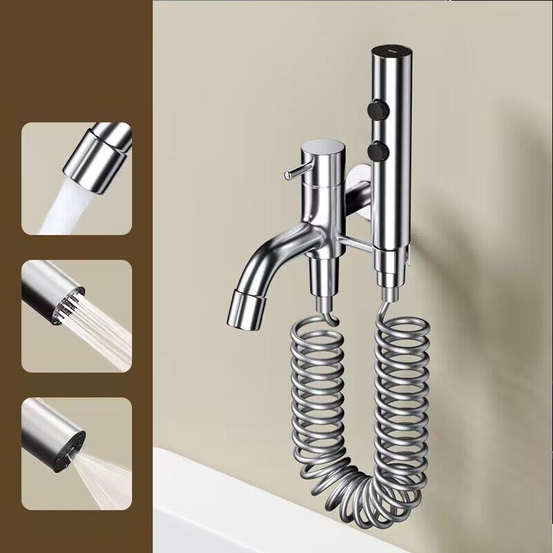 Grey Copper Toilet Hand Held Bidet Faucet Sprayer Bidet Set Sprayer Gun Toilet Spray For Bathroom Self Cleaning Shower Head