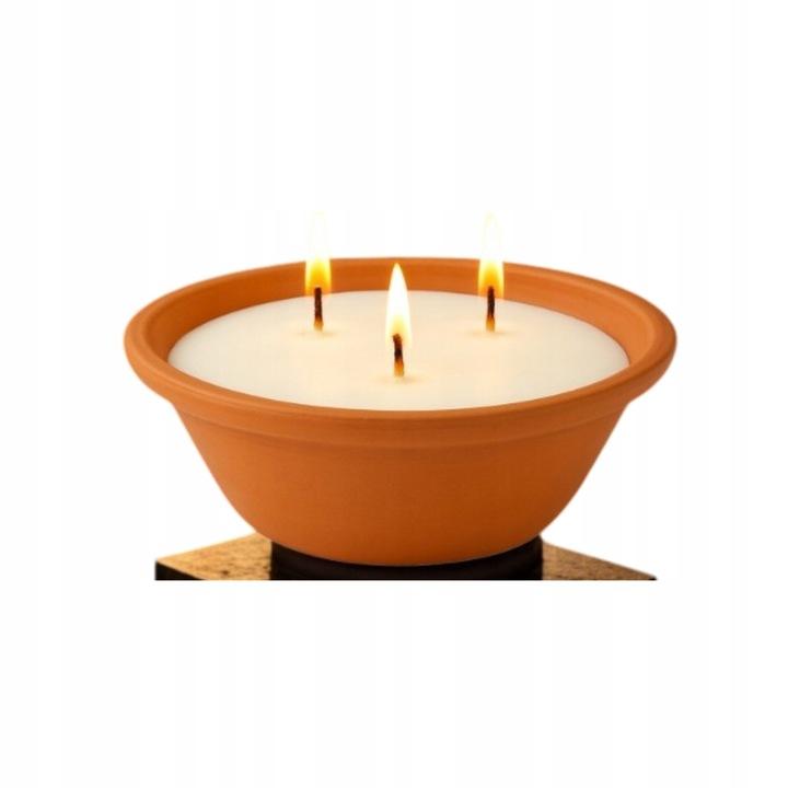 2X Znicz Ceramiczny Gliniany Parafinowy Zalewany 20Cm 600G Na Grób Gliniak
