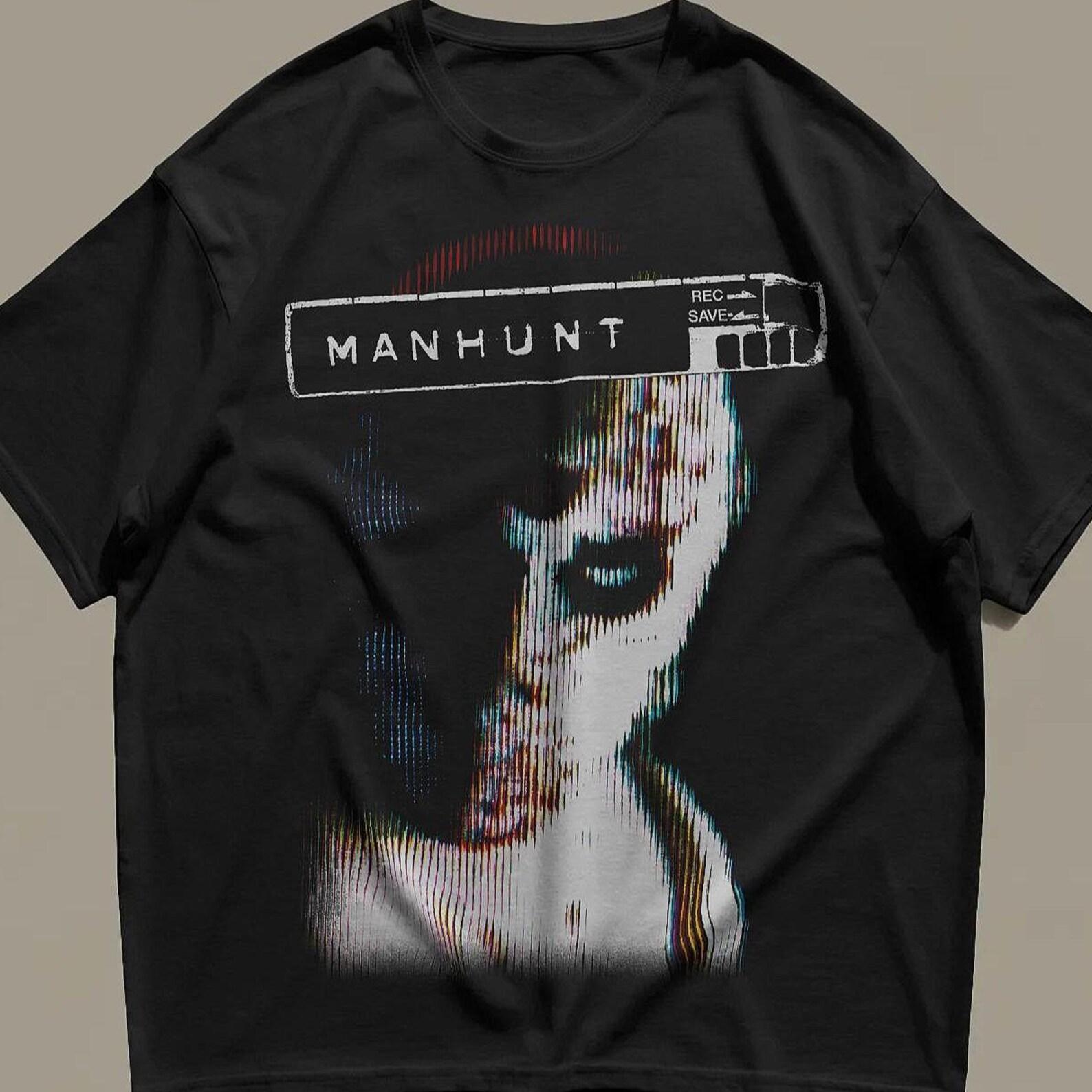 Manhunt Glitch Face T-Shirt, Vintage PS2 Horror Gaming Graphic Tee, Dark Streetwear L