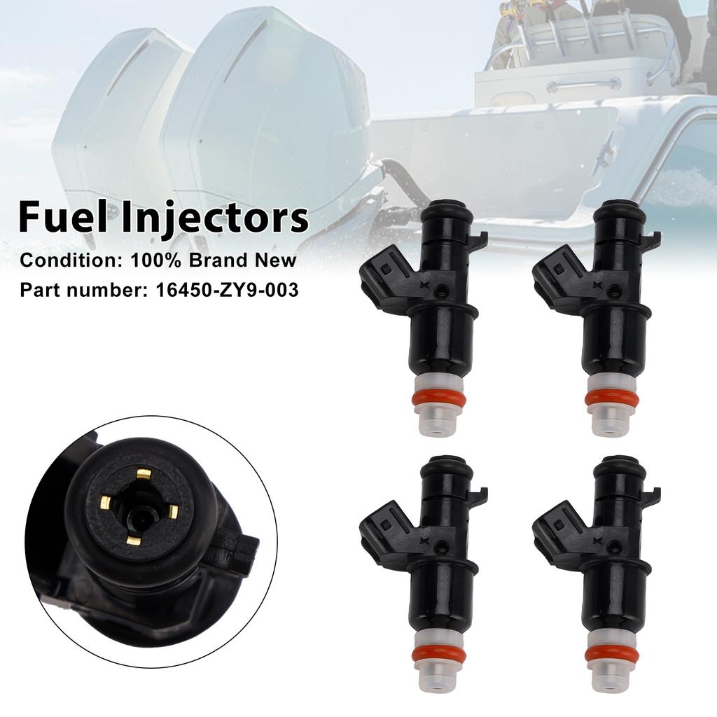 4PCS 16450-ZY9-003 Fuel Injectors For Honda BF90D BF75 Outboard