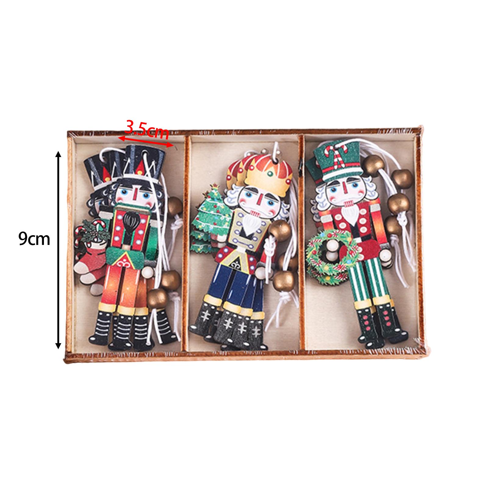 

9 шт./компл. Деревянный Щелкунчик Солдат Щелкунчик Подвески Поделки Коллекционные Щелкунчик Рождественские Украшения для Праздничного Рождественского Декора