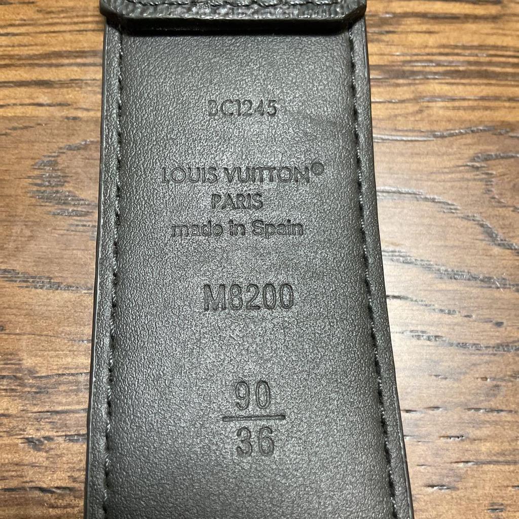 Used LOUIS VUITTON Damier Graphite Belt 90cm