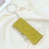 Shiny Rhinestone Mini Metal Pill Box Portable Keychain Travel Pill Organizer Moisture-proof 6 Grids Pill Case Container