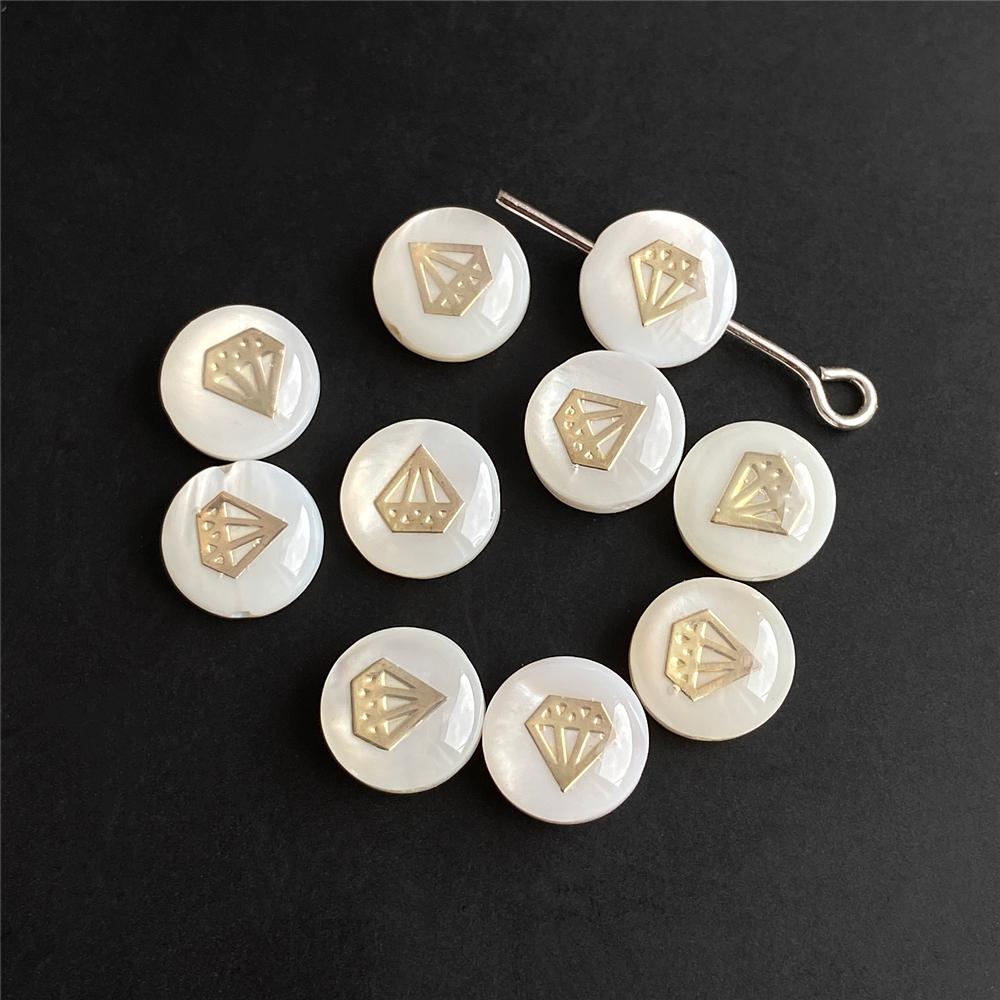 Shell Bronzing Moon Star Hearts Bead Charm Round White Freshwater Pearl of Shell Bead for Jewelry Making Diy Necklace Accessory