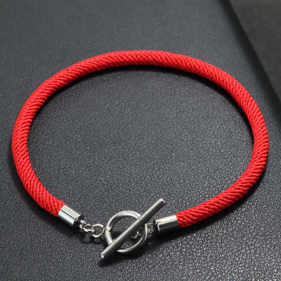 Stylish Men Bracelet Rope Stainless Steel OT Buckle Lucky Red Thread Braslet 7 Colors Milan String Beach Nautical Braclet Homme