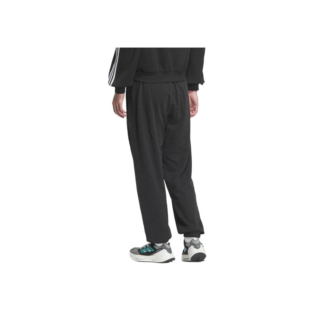 Adidas Originals Trefoil Logo Embroidered Fleece Track Pants Men Black JW1966
