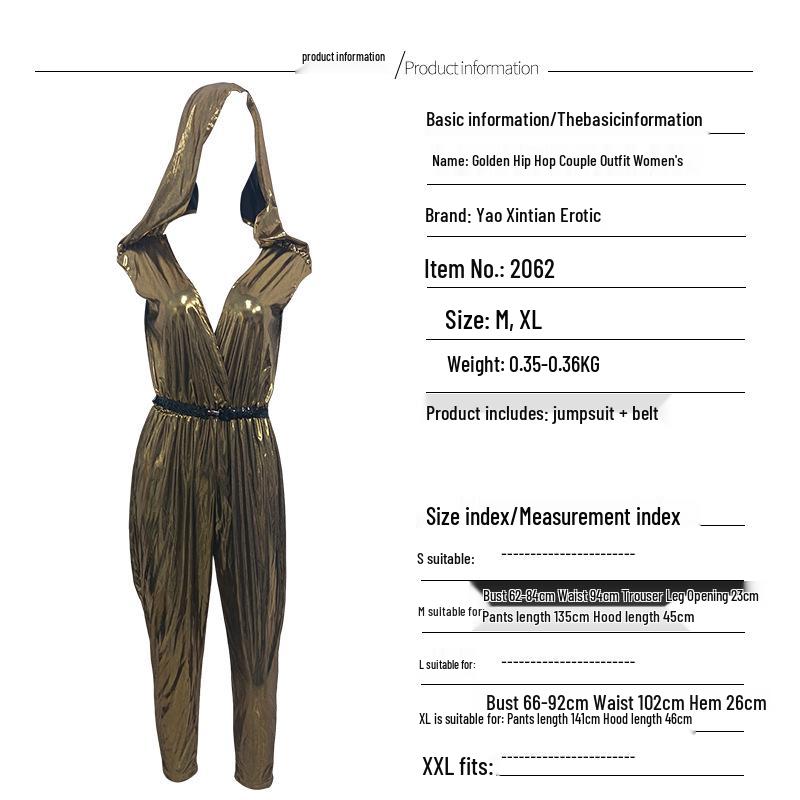 

70s Retro Disco Performance Costumes - European & American Style for Couples, Hip Hop-Inspired XL