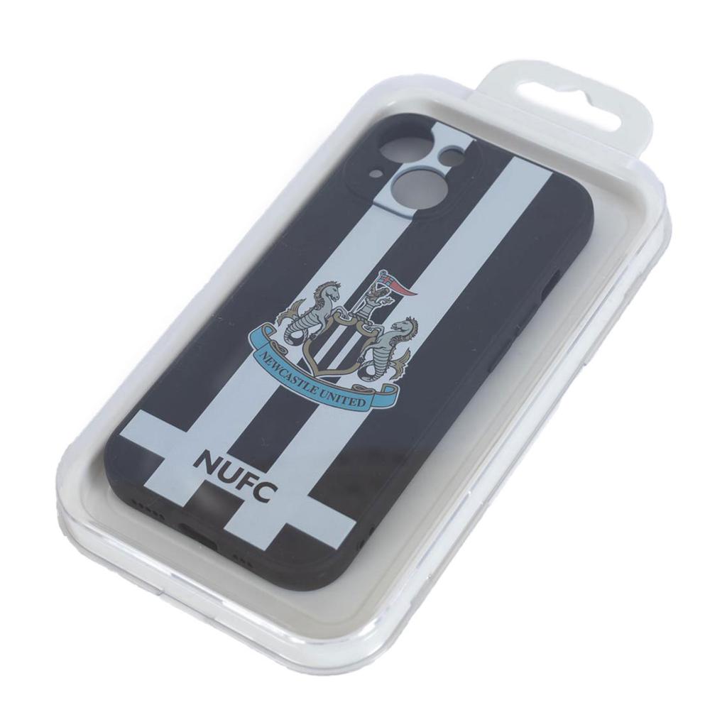 Newcastle United FC iPhone 15 Compatible Silicone Striped Phone Case