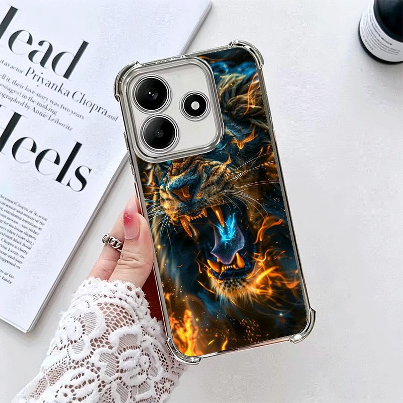 Handyhülle mit Löwenmotiv für Xiaomi Redmi Note 14, 15 Pro Plus, 13, 12, 11, 11S, 11T, 10, 9S, 9 und 5G – stoßfest und mit Airbag-Schutz