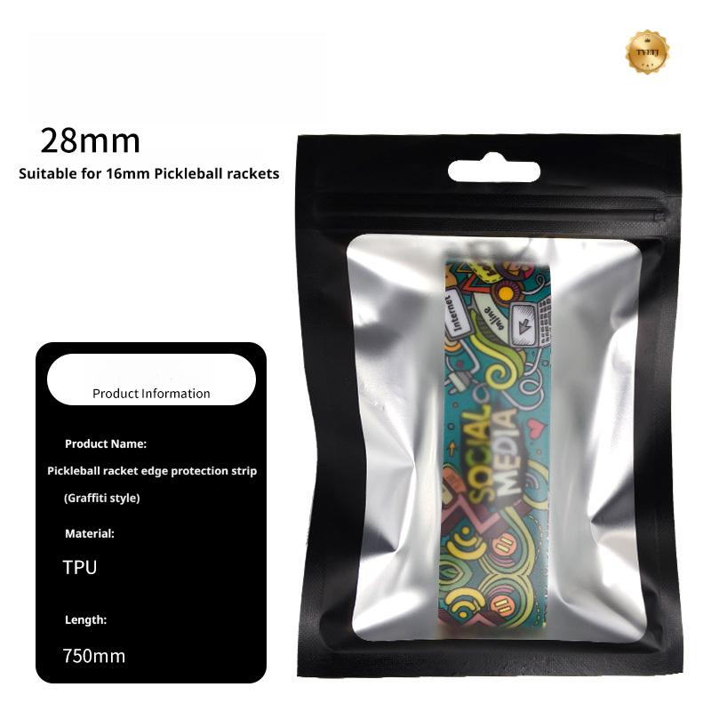 Pickleball Paddle Edge Protection Strip Graffiti Cool Pattern Edge Tape Paddle Frame Protector Anti-Chip Edge Protective Strip