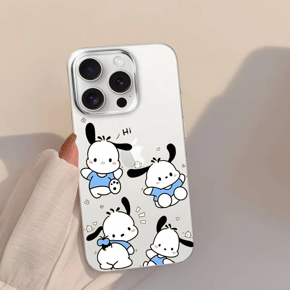T-PochaI-ccoS Phone Case For Iphone 16 15 11 13 14 Pro Max 7 8 Plus X Xr Xs Max Se2020 12mini Transparent Cover