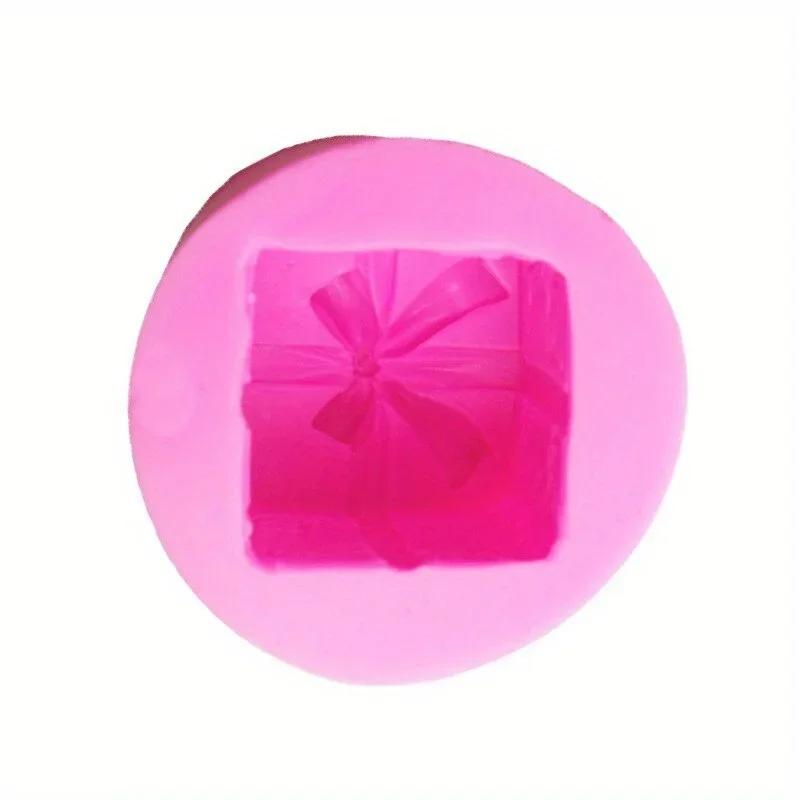 3D Christmas Gift Box Candle Silicone Mold DIY Fondant Cake Mould Aromatherapy Plaster Cookie Baking Candy Molds Christmas Decor