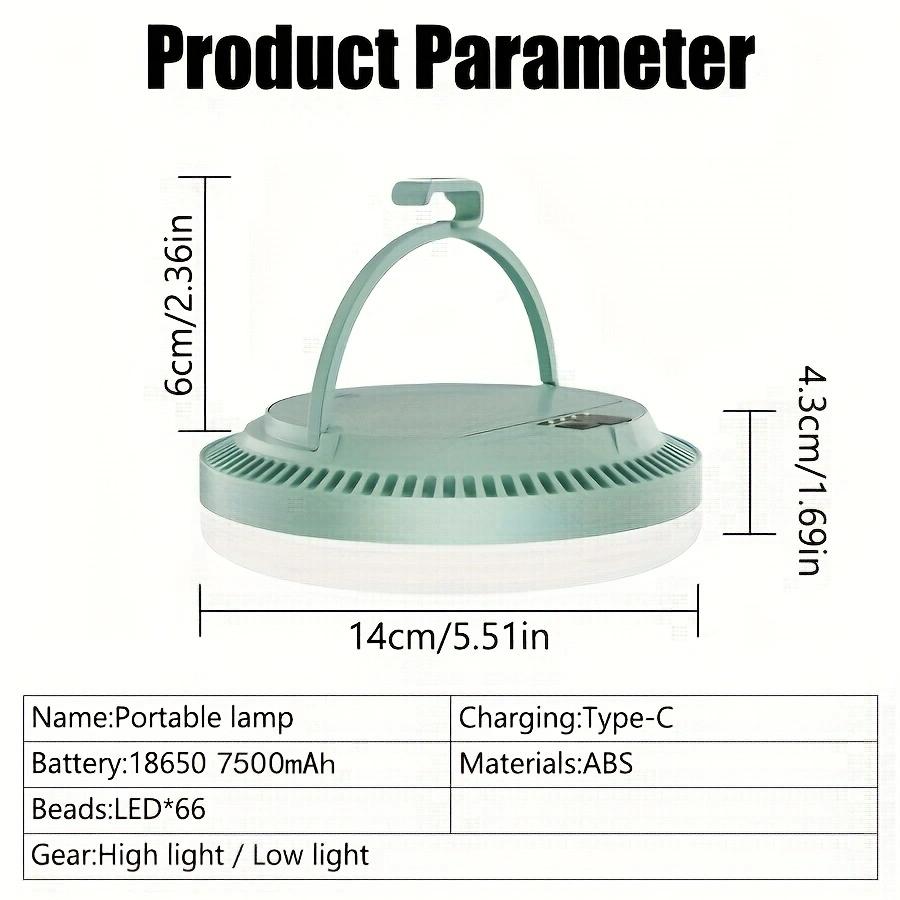 7800mah Emergency Light, Rechargeable LED Camping Lantern with Magnetic Hook & Type-C Power Bank for Home and Outdoor Crisis