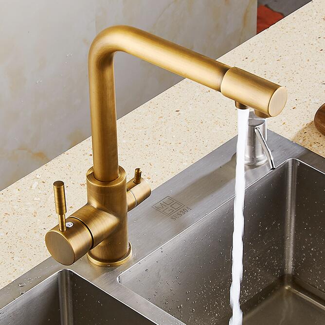 

BAKALA Черный кухонный кран Антикварный латунный кухонный фильтр краны смесители для кухонной мойки кран очищенная вода кран BR-360004