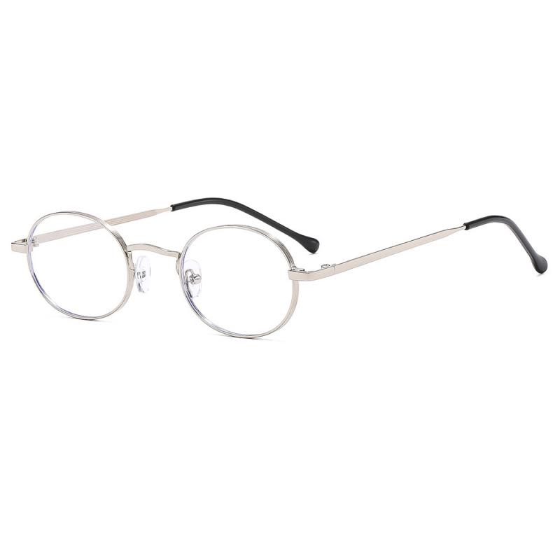 Ultra-Light Anti-Blue Light Oval Frame Reading Glasses for Men and Women – Simple Metal Frame, HD Magnification Blue Light Blocking