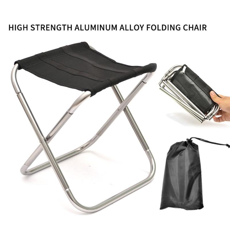 Camping Stool, Mini Folding Stool with Carry Bag, Aluminum-Alloy Bracket Lightweight Collapsible Fishing Stool Outdoor