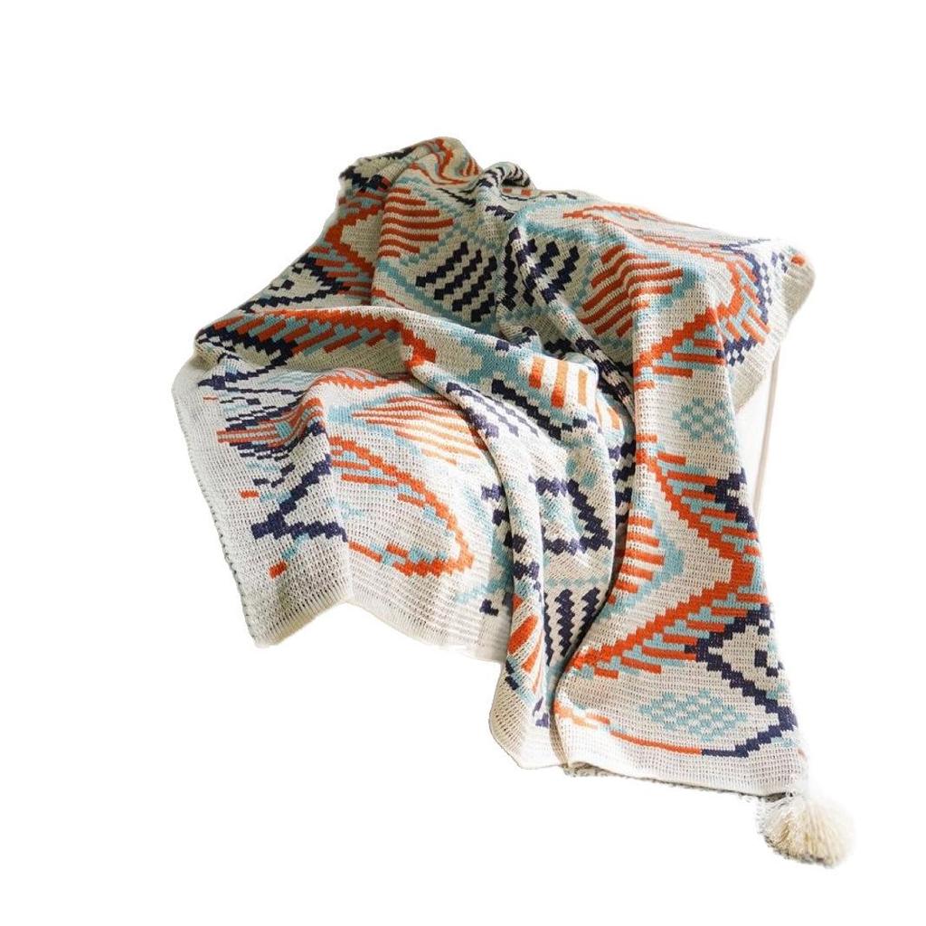 Bohemian Knitted Blanket Sofa Throw - Air Conditioning Bed Cover & Woven Leg Cover