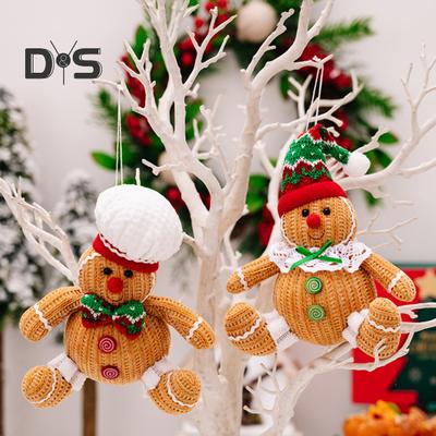 Weihnachts-Lebkuchenmann-Puppe, Plüsch, ausgestopfte Lebkuchenmann-Figur, Junge und Mädchen, mit Kochmütze, Weihnachtsmütze, Stofftier für Weihnachtsfeier-Dekor